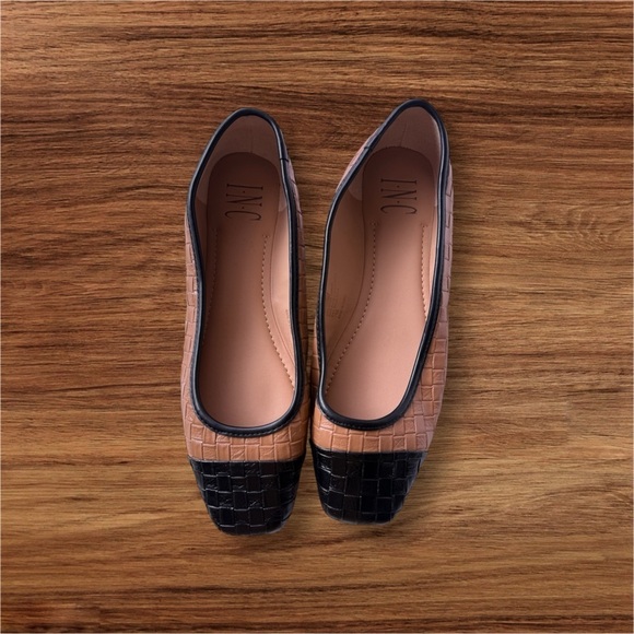 INC International Concepts Shoes - INC International | Jenaya tan / brown & black ballet flat shoes 7M handmade